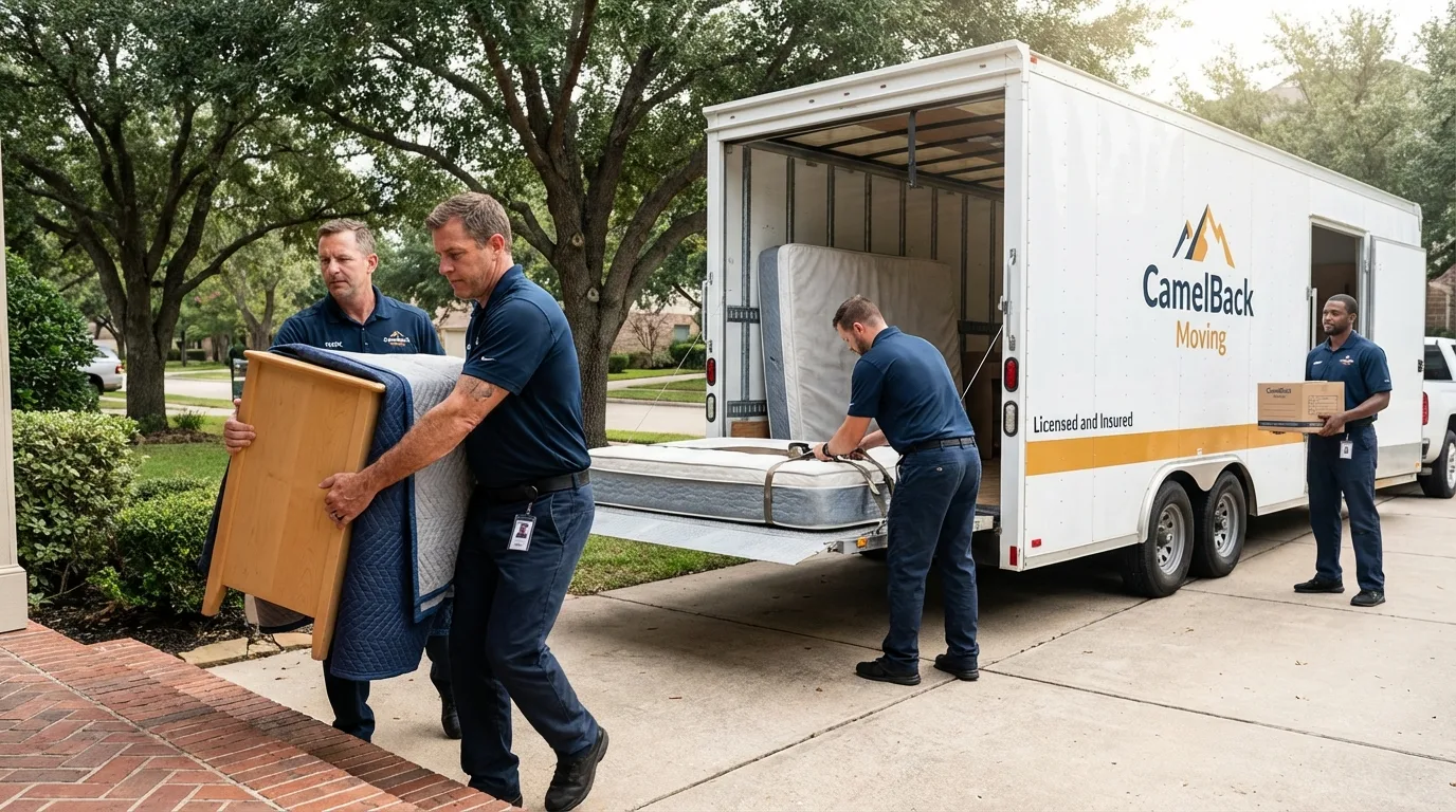 Crew loading residential truck for cross-state move from Kissimmee, FL